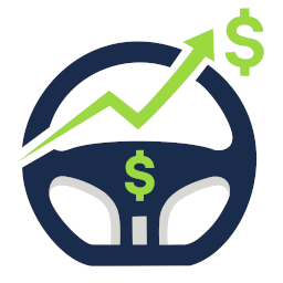 Gig Drive Logo - Steering wheel with growth arrow